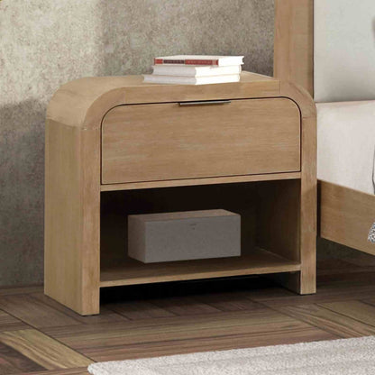 Natural Engineered Wood Bedside Cabinet - 28" x 17"
