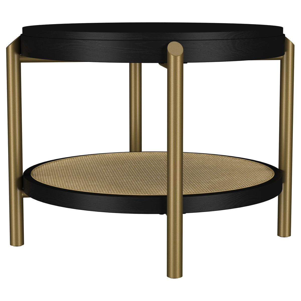 Benson Black Round End Table - Coastal Style Storage