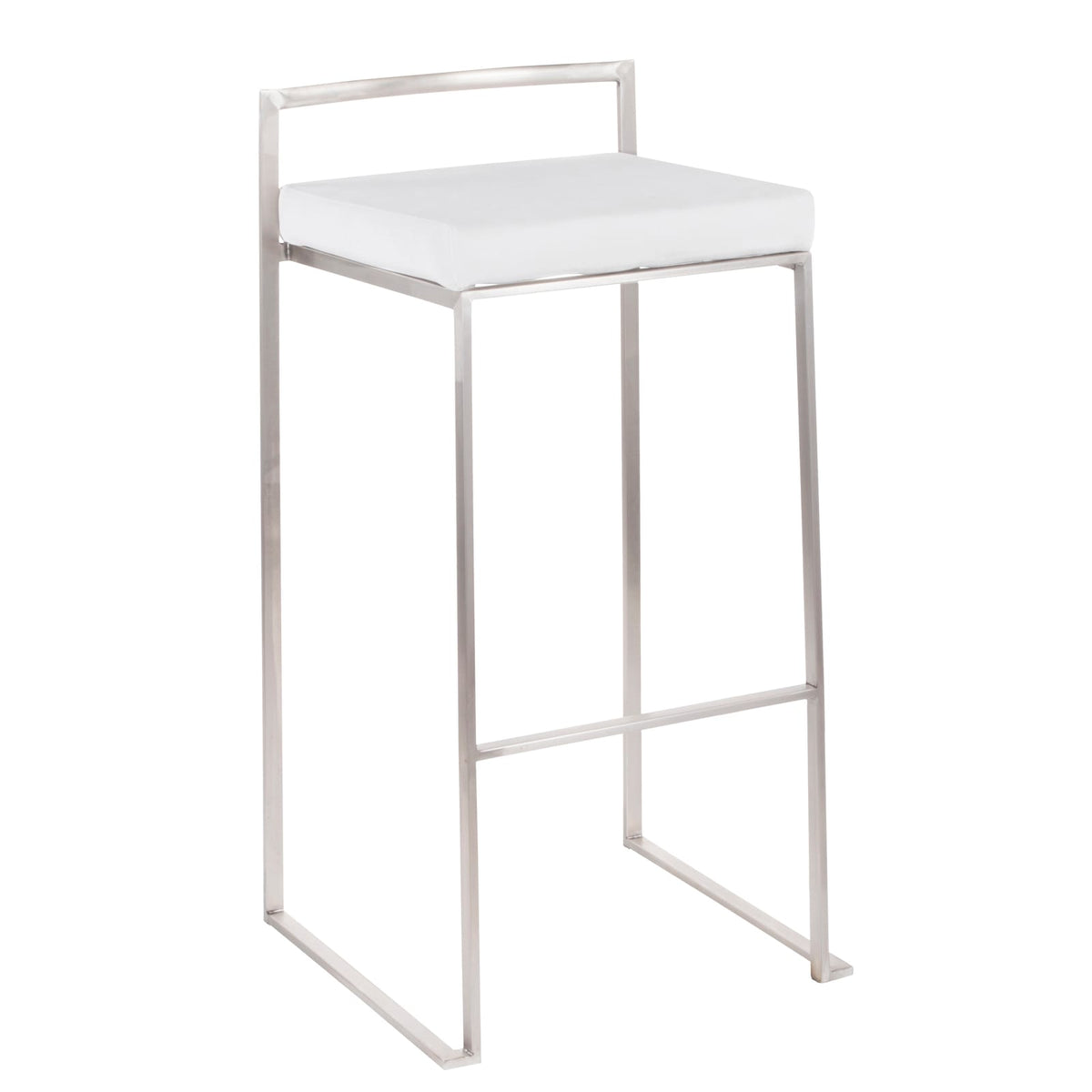 White Velvet Stackable Barstools - Set of 2