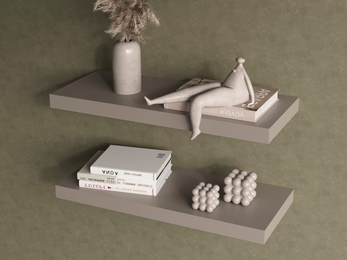 Floating Shelves Taupe - Display & Storage, 2-Piece Set