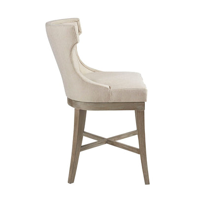 Cream Polyester Swivel Counter Stool - 300 lb Capacity