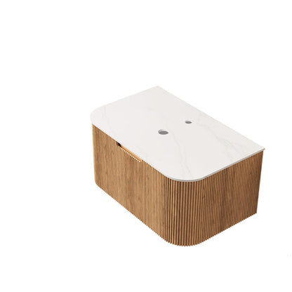DINA 30" Wall Mounted Bathroom Vanity - Natural Woodgrain