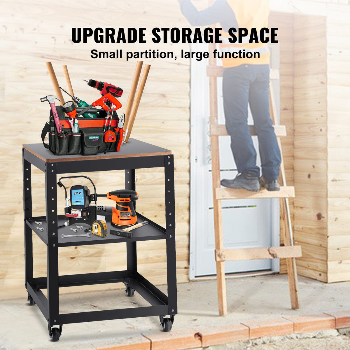 Planer Stand - Adjustable Height, 100 lb Capacity, Black Metal
