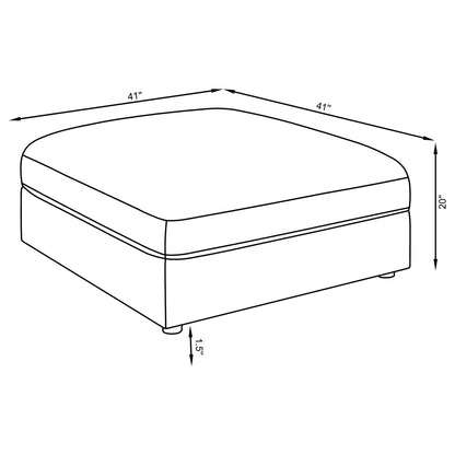 Beige Square Upholstered Ottoman - 41" x 41"