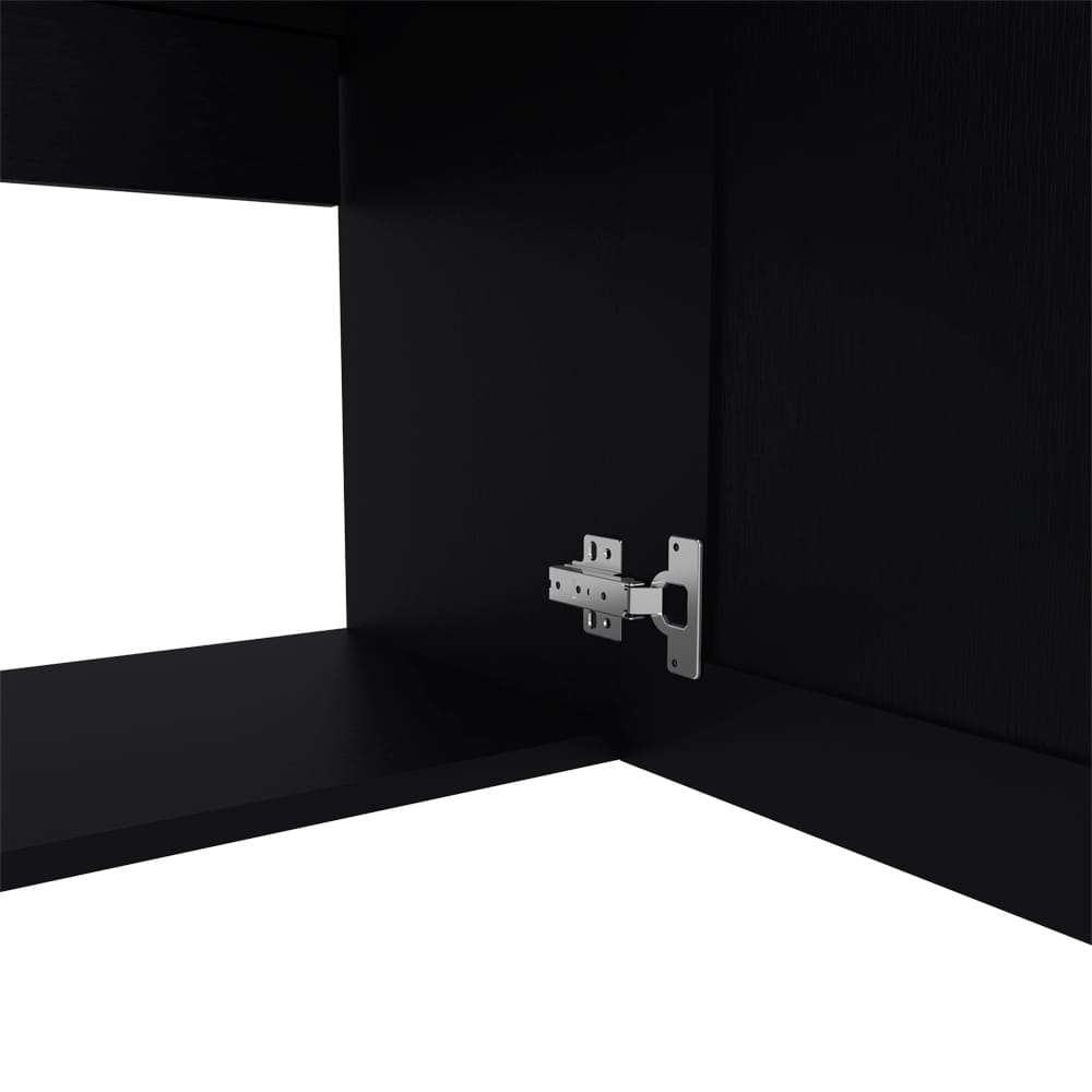 Black Kitchen Wall Cabinet - 12 x 39.4 x 19.3", Engineered Wood
