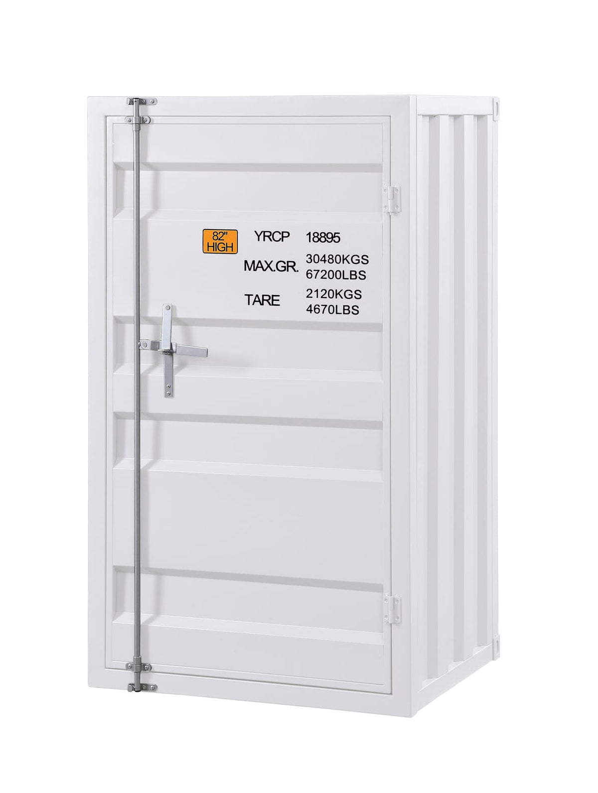 Cargo White Finish Chest - Metal Dresser, 28" Wide Storage