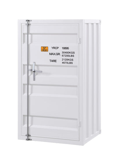 Cargo White Finish Chest - Metal Dresser, 28" Wide Storage
