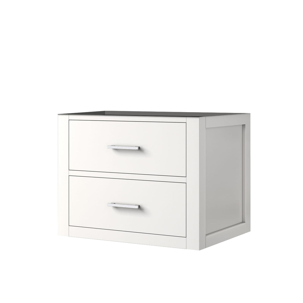 White Single Bath Vanity - 24 Inch Wall Hung for Bathroom