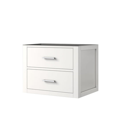 White Single Bath Vanity - 24 Inch Wall Hung for Bathroom