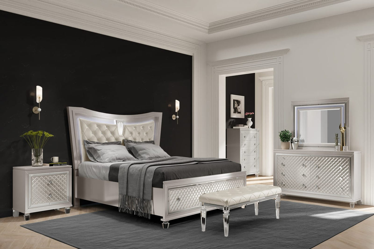 CROSS GLAM CHAMPAGNE CHEST - Modern Bedroom Dresser