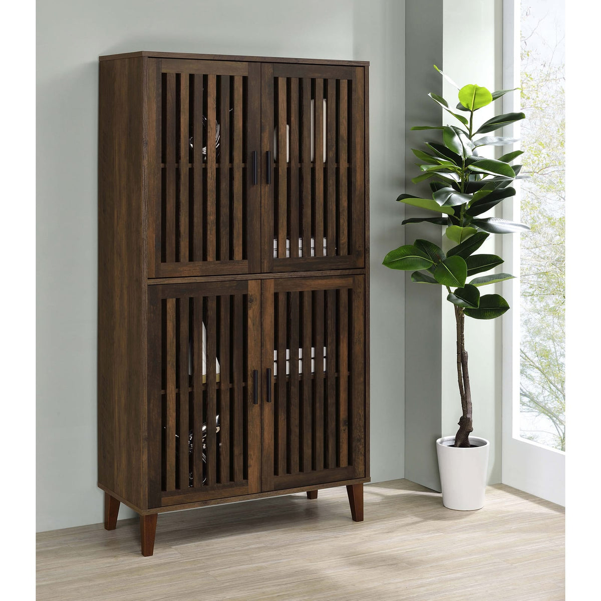 Brown Farmhouse Accent Cabinet - 35.5" Tall