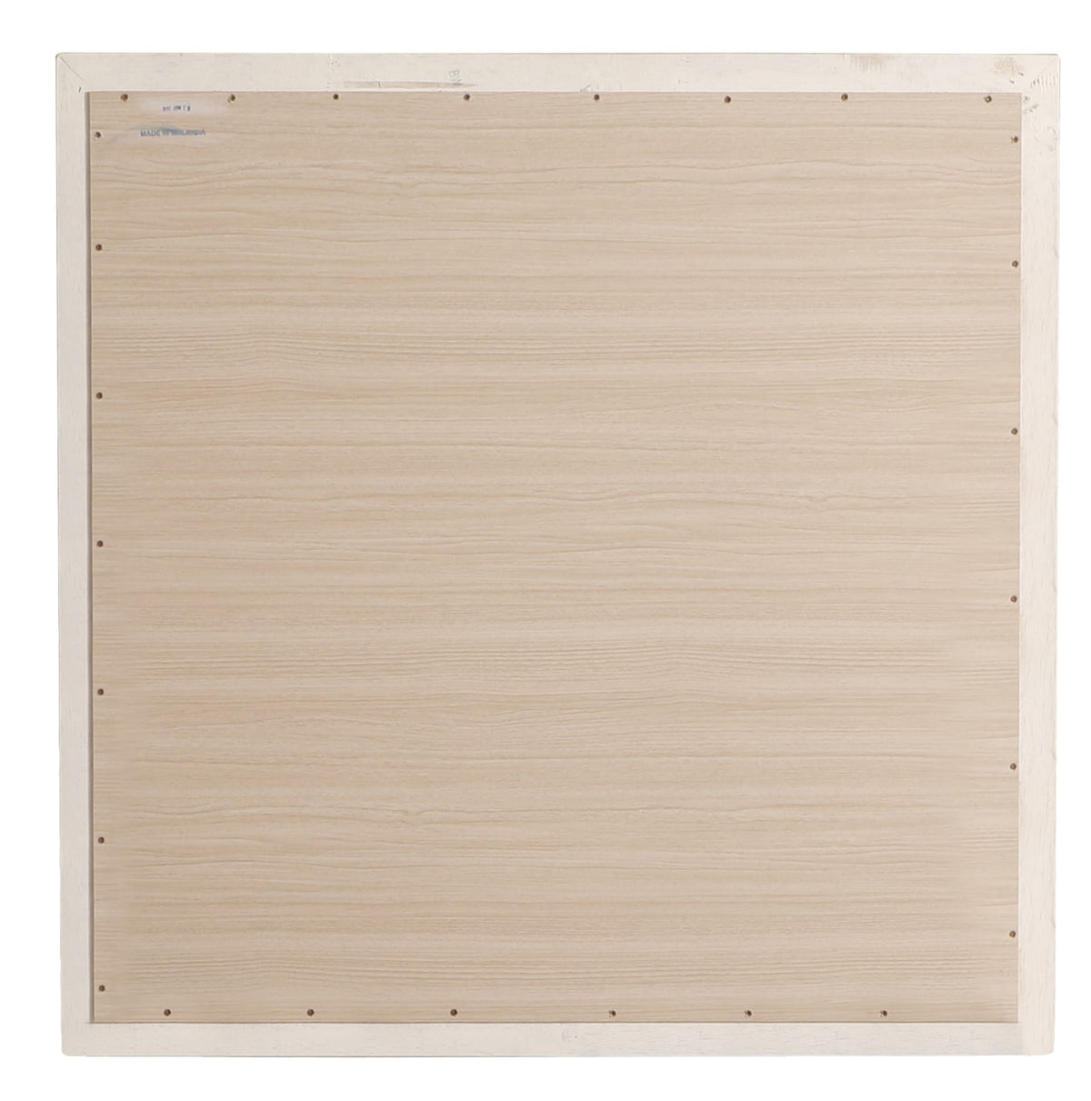 Beige Wood Vanity Mirror 38" x 38" for Bathrooms