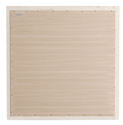 Beige Wood Vanity Mirror 38" x 38" for Bathrooms