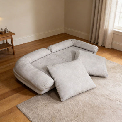 Convertible Sofa Bed - White Metal Frame for Living Room