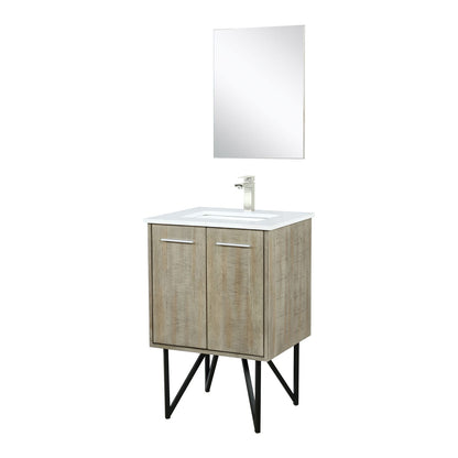 Rustic Acacia Bath Vanity - Storage & Mirror Included