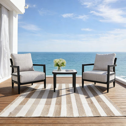 Ember Black 2 Person Patio Conversation Set Outdoor Seating