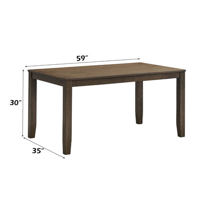 Damica Walnut Dining Table - 35" x 59" for Dining Room