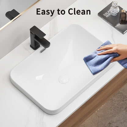 Milk White Ceramic Undermount Bathroom Sink for Vanity Upgrade