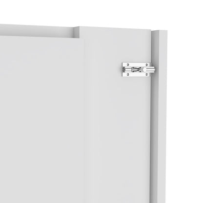 White Particle Board Wall Mount Table with Storage Shelves for Living Room