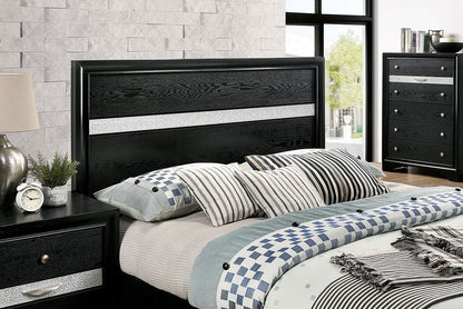 Queen Size Black Wood Bed Frame Storage