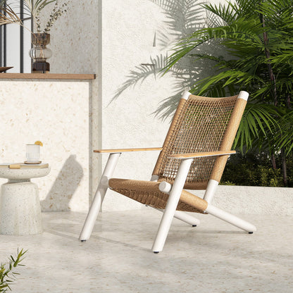 Beige Aluminium Patio Adirondack Chair - Outdoor Lounge