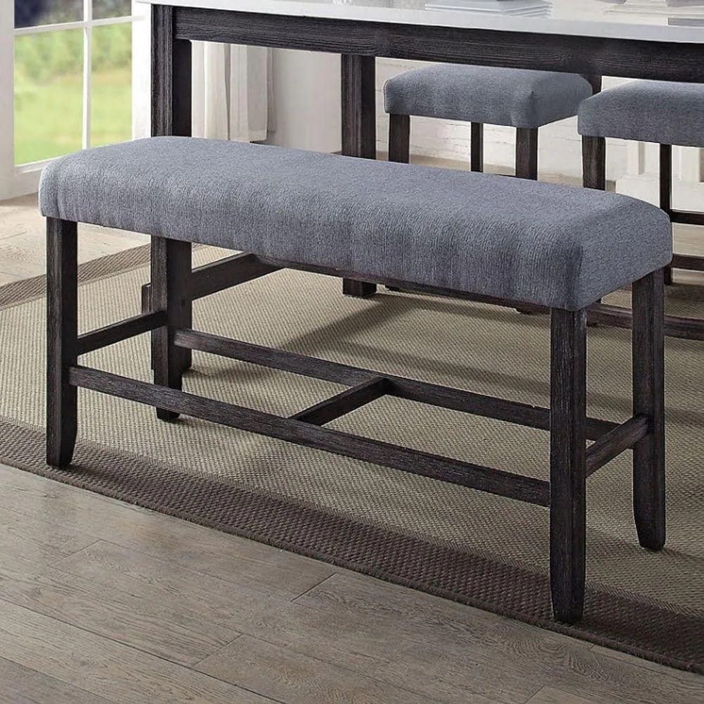 Espresso Wood Counter Height Bench - Comfortable Dining Seat