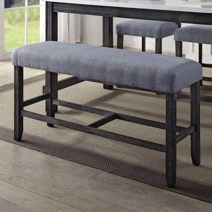 Espresso Wood Counter Height Bench - Comfortable Dining Seat