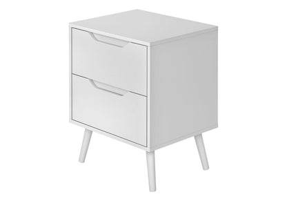 24" White Accent Table with Storage Drawers for Living Room