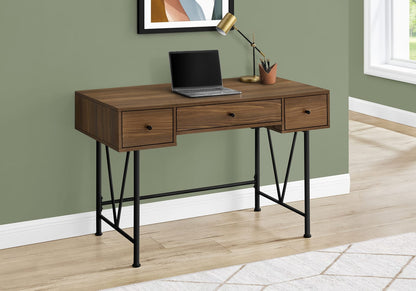 Walnut Computer Desk with Storage Drawers - 48" L