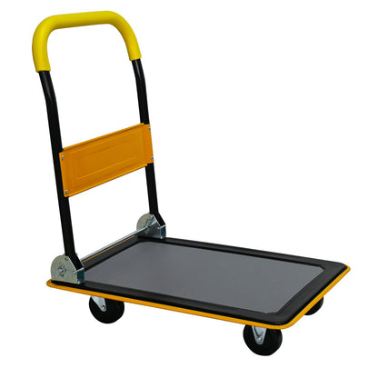 Yellow Steel Folding Hand Truck - 330lb Capacity