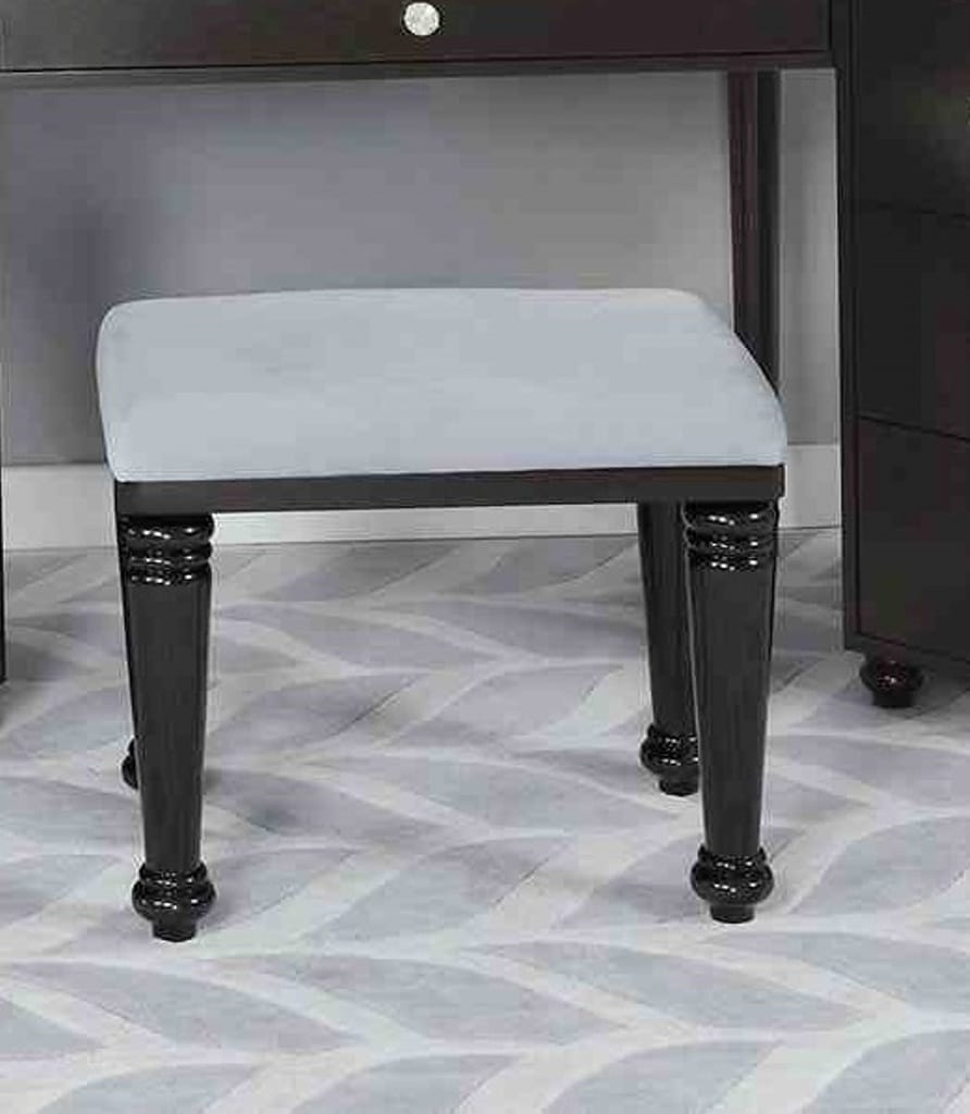 Grey Mix Mirror & Wood Makeup Vanity with 5 Drawers for Bedroom
