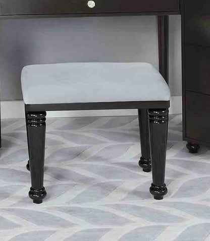 Grey Mix Mirror & Wood Makeup Vanity with 5 Drawers for Bedroom