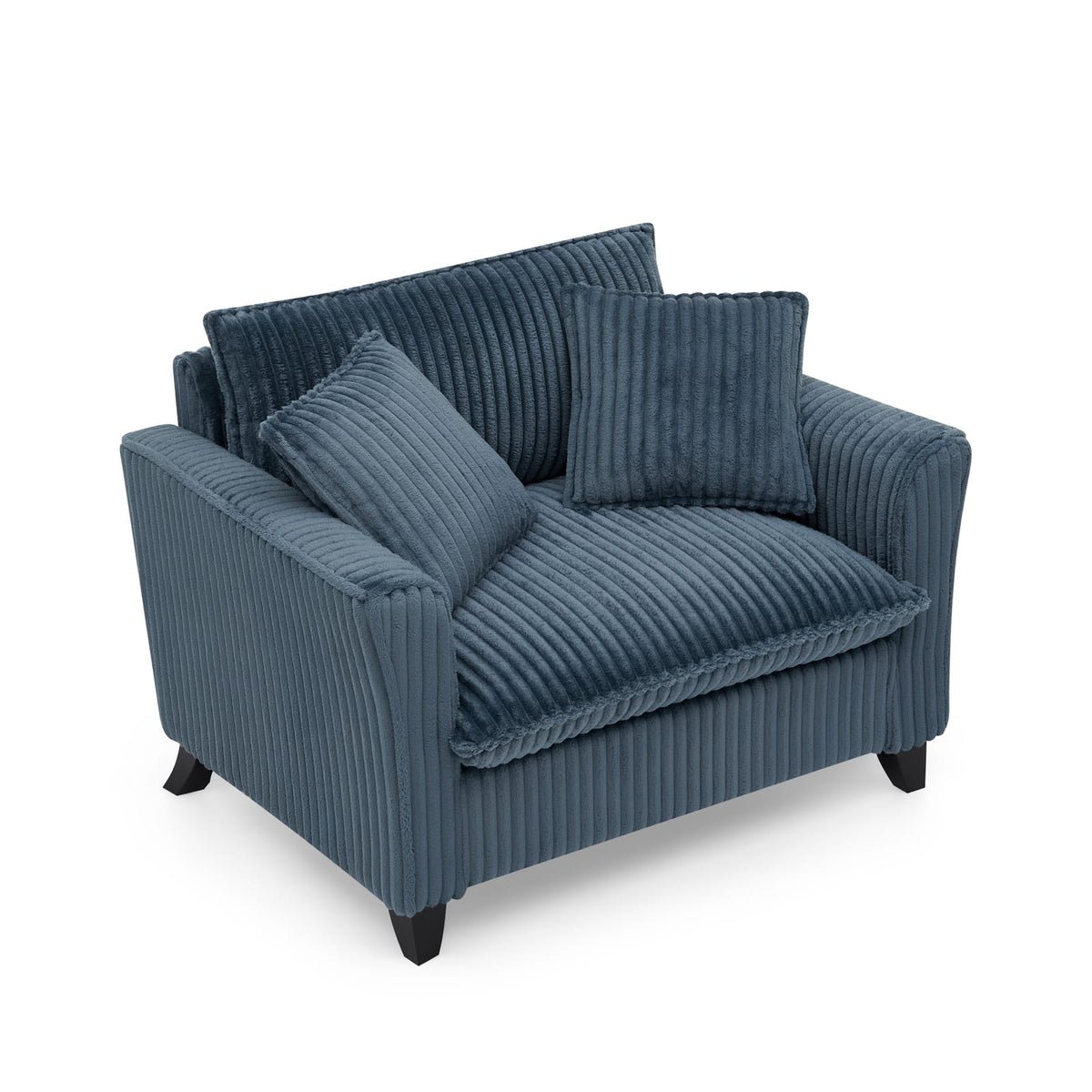 Blue Corduroy Foam Bean Bag Chair - Single Sofa for Living Room