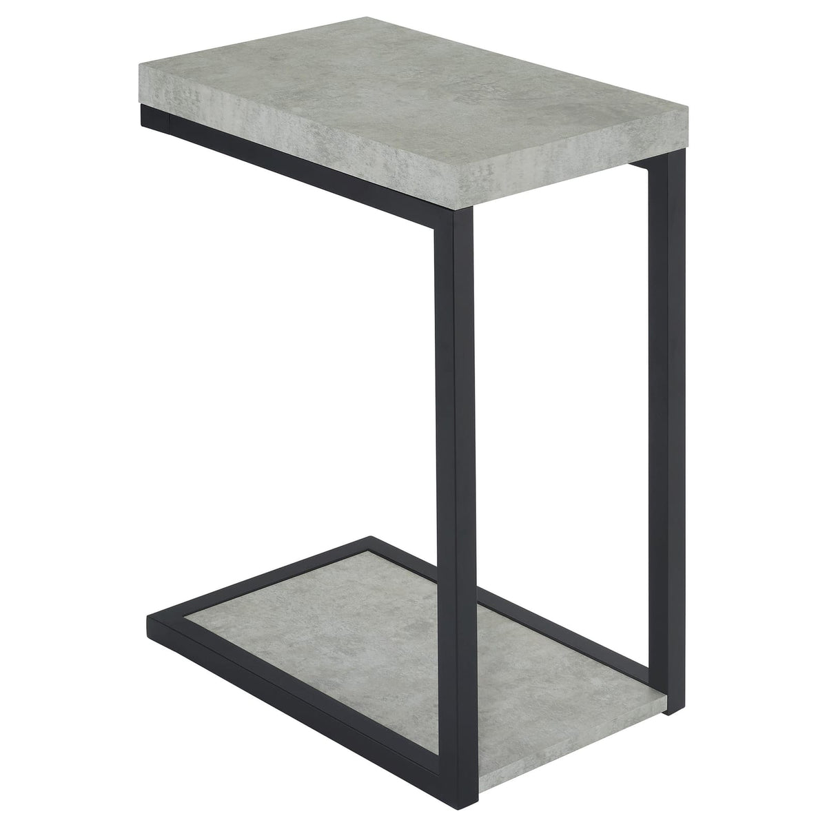 Cement and Black Snack Table - Industrial Style