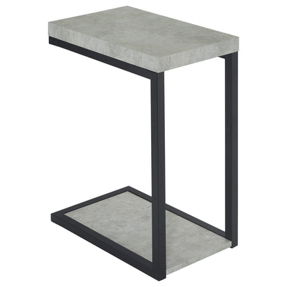 Cement and Black Snack Table - Industrial Style