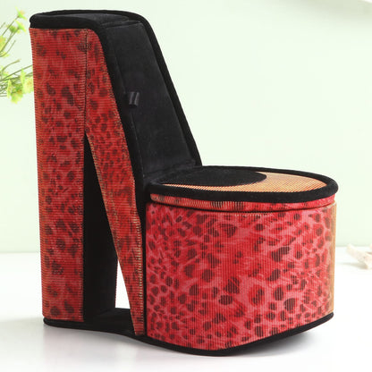 9" Tall Jewelry Storage Box Multicolor PU Display Cabinet