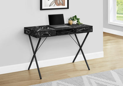 Black Marble Look Computer Desk - Home Office Storage