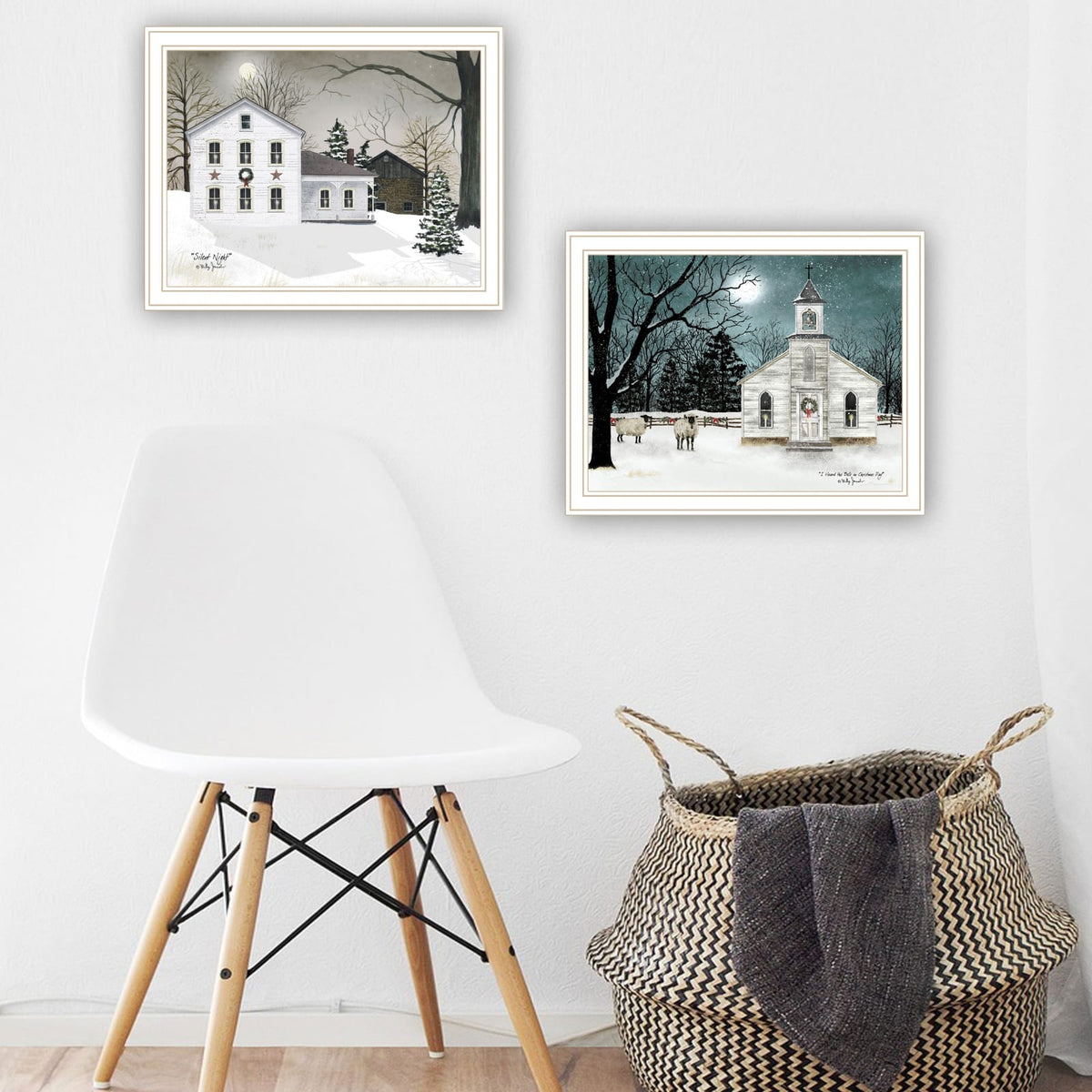 Multi-Colored Wood & Paper Wall Art - 2 Piece Vignette