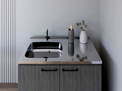 Burwood Utility Sink Cabinet - Gray, Particle Board Kitchen Storage