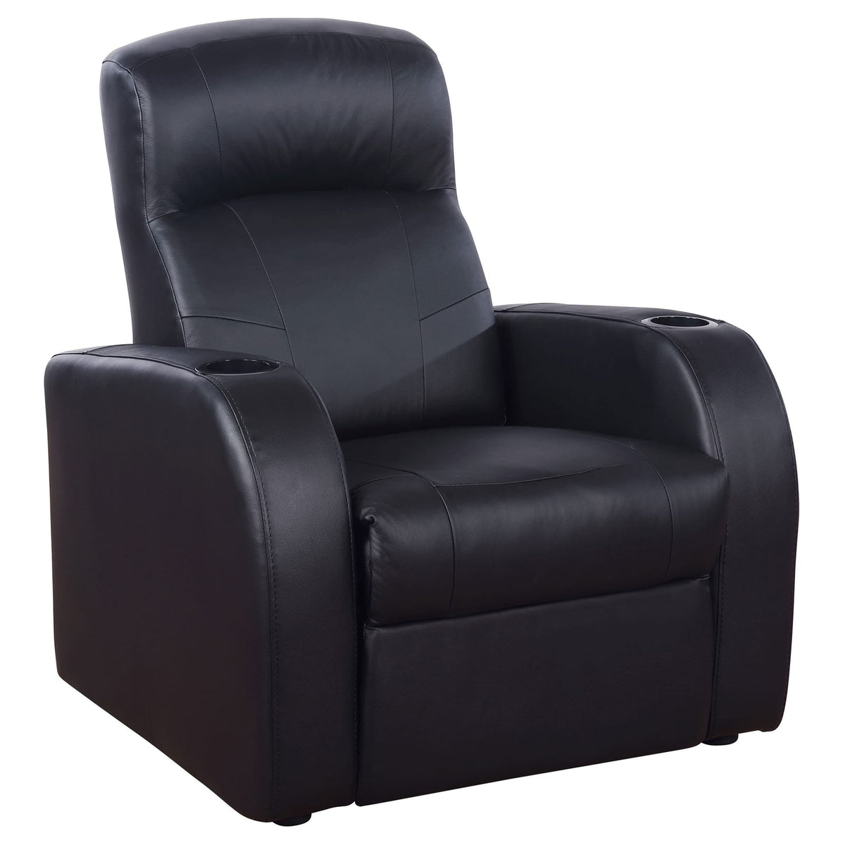 Black Genuine Leather Recliner - 32.75" Wide