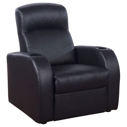 Black Genuine Leather Recliner - 32.75" Wide
