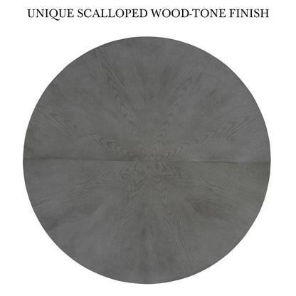 Oak Gray Round Dining Table 39.4" Traditional Solid Wood Legs, Timeless Elegance,