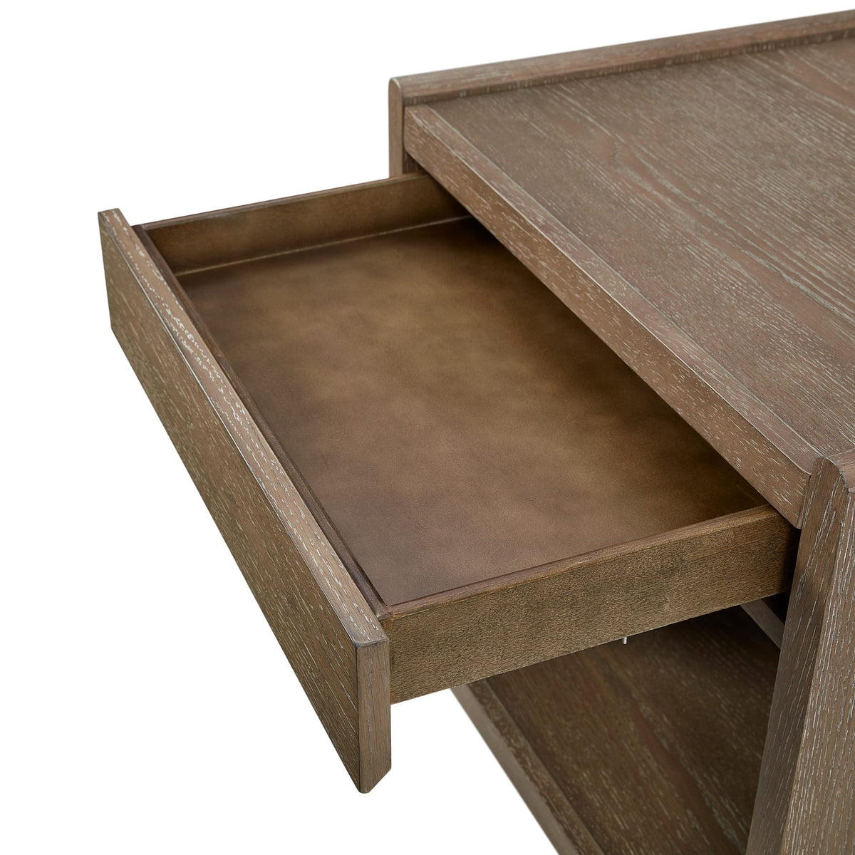 24" Brown Solid Wood Bedside Table Cocoa Finish