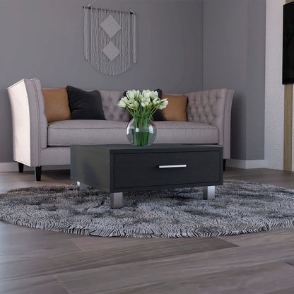 Beijing Coffee Table - Black, One Drawer, Storage Table
