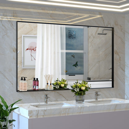 60x36" Oversized Bathroom Mirror - Black Aluminum Frame