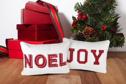14x20" White Sherpa Noel Throw Pillow with Insert