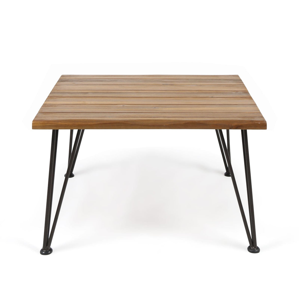 ZION Industrial Wood & Metal Coffee Table - Teak Finish
