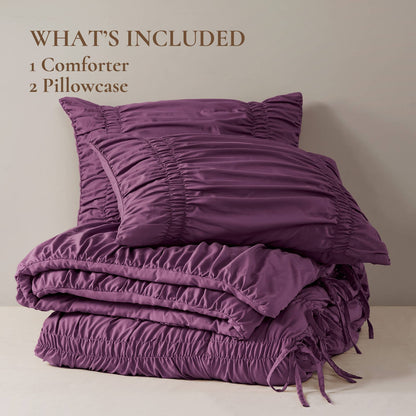 Purple Microfiber Comforter Set for Romantic French Country Bedroom