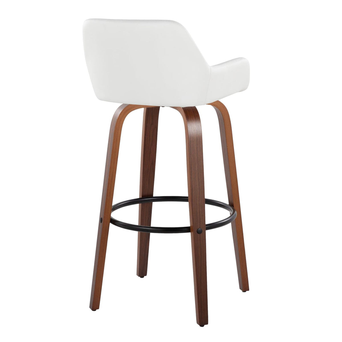 White Faux Leather Barstools for Kitchen Dining Room Set