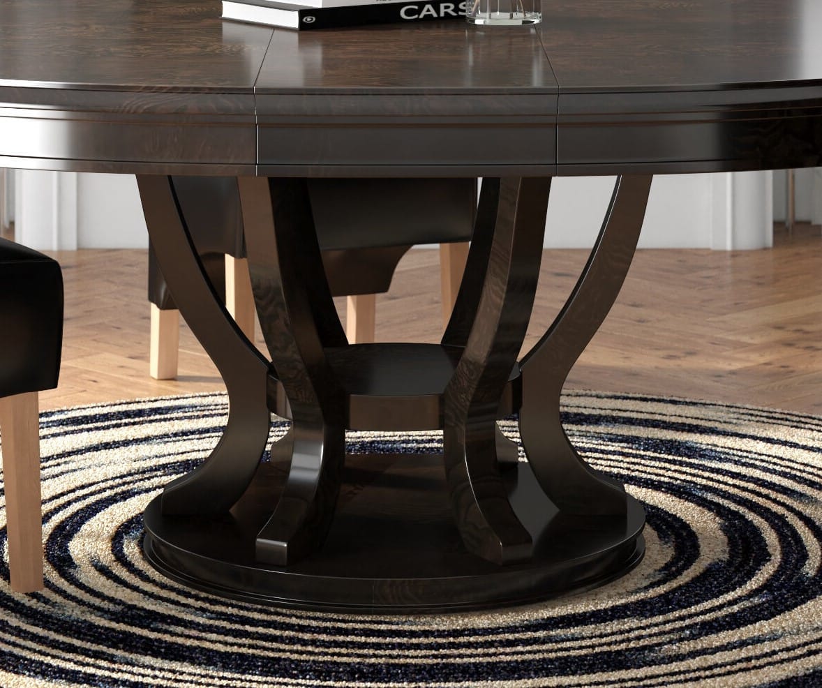 Espresso Wood Dining Table with Extension Leaf for Family Dining Room